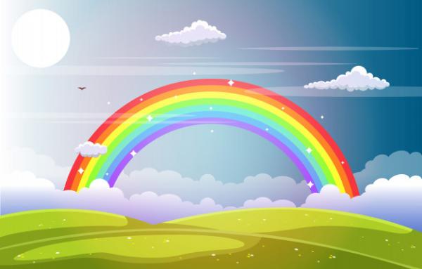 20200818 beautiful rainbow sky with green meadow mountain nature 7081 1270